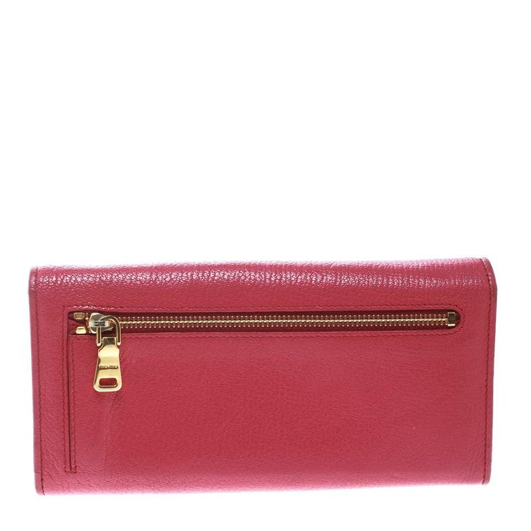 Miu Miu Pink Leather Continental Wallet For Sale at 1stDibs | pink miu ...