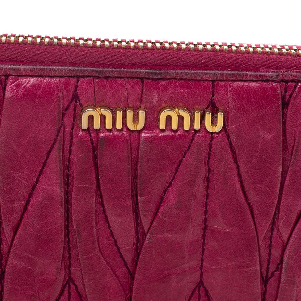 Donna Miu Miu Portafoglio con zip in pelle matelassé rosa