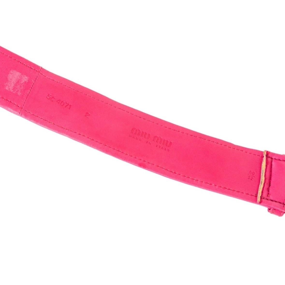 Miu Miu Pink Leather Padded Belt For Sale 6