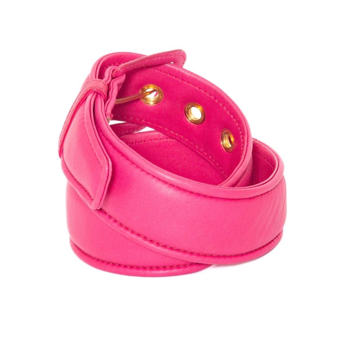 Miu Miu Pink Leather Padded Belt For Sale 4