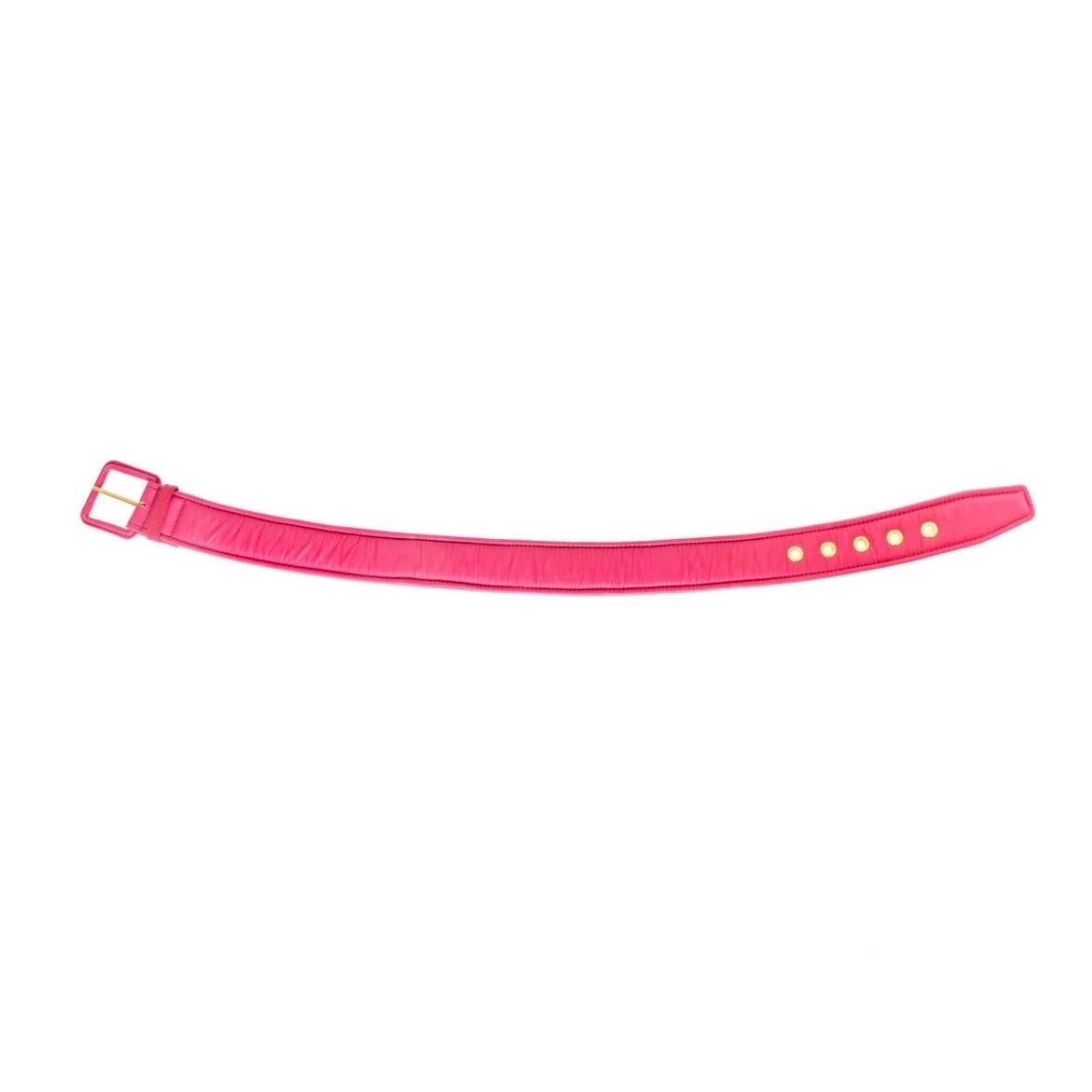 Miu Miu Pink Leather Padded Belt For Sale 5