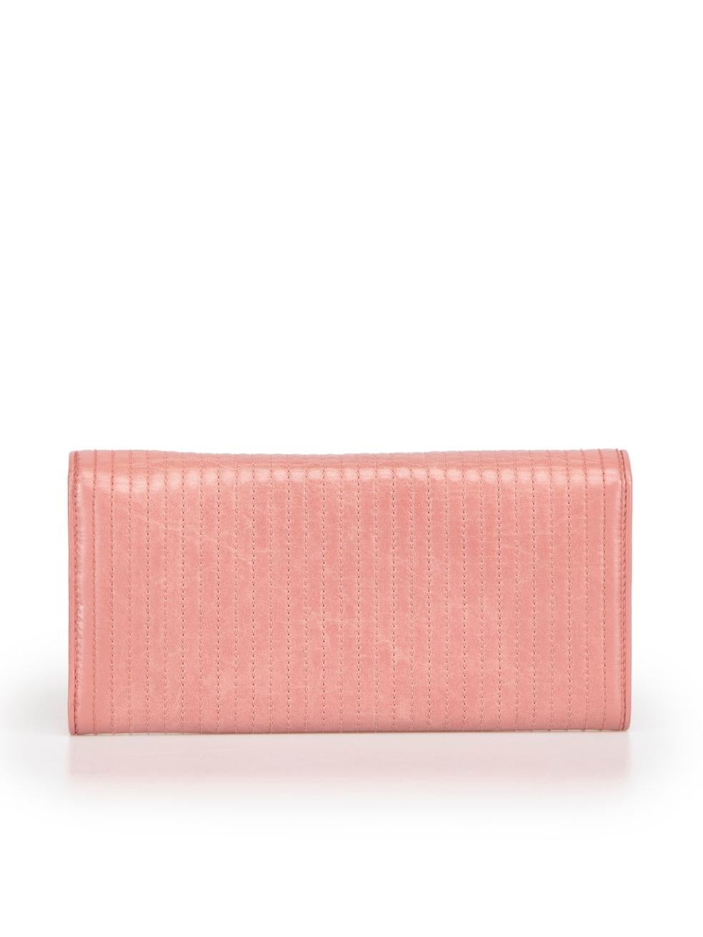 Miu Miu Pink Leather Quilted Continental Wallet In Good Condition For Sale In London, GB