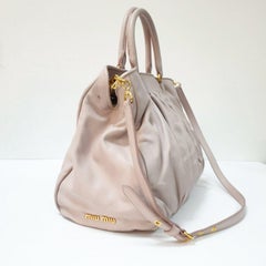 MIU MIU Pink Leather Tote Shoulder Bag