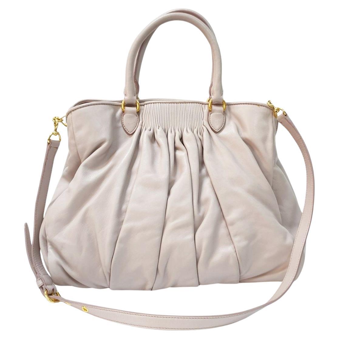 MIU MIU Rosa Leder Tote Umhängetasche im Angebot