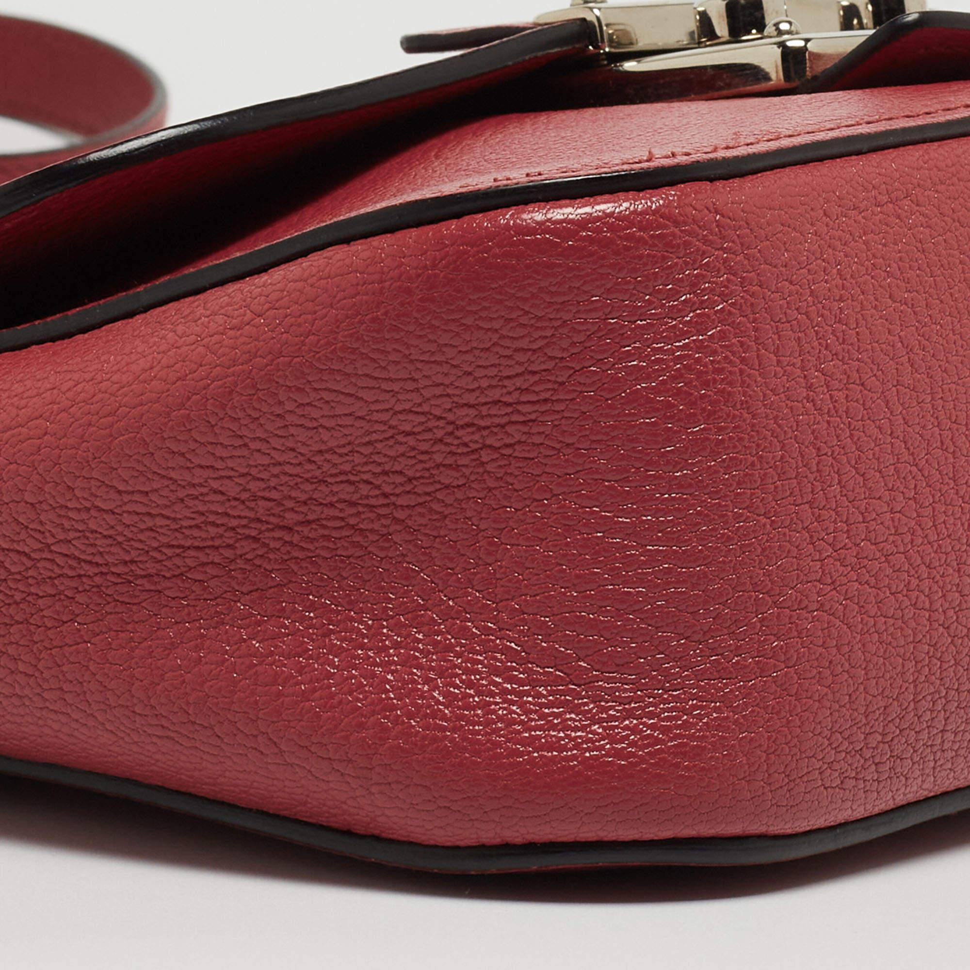 Miu Miu Pink Madras Leather Pushlock Flap Crossbody Bag For Sale 6
