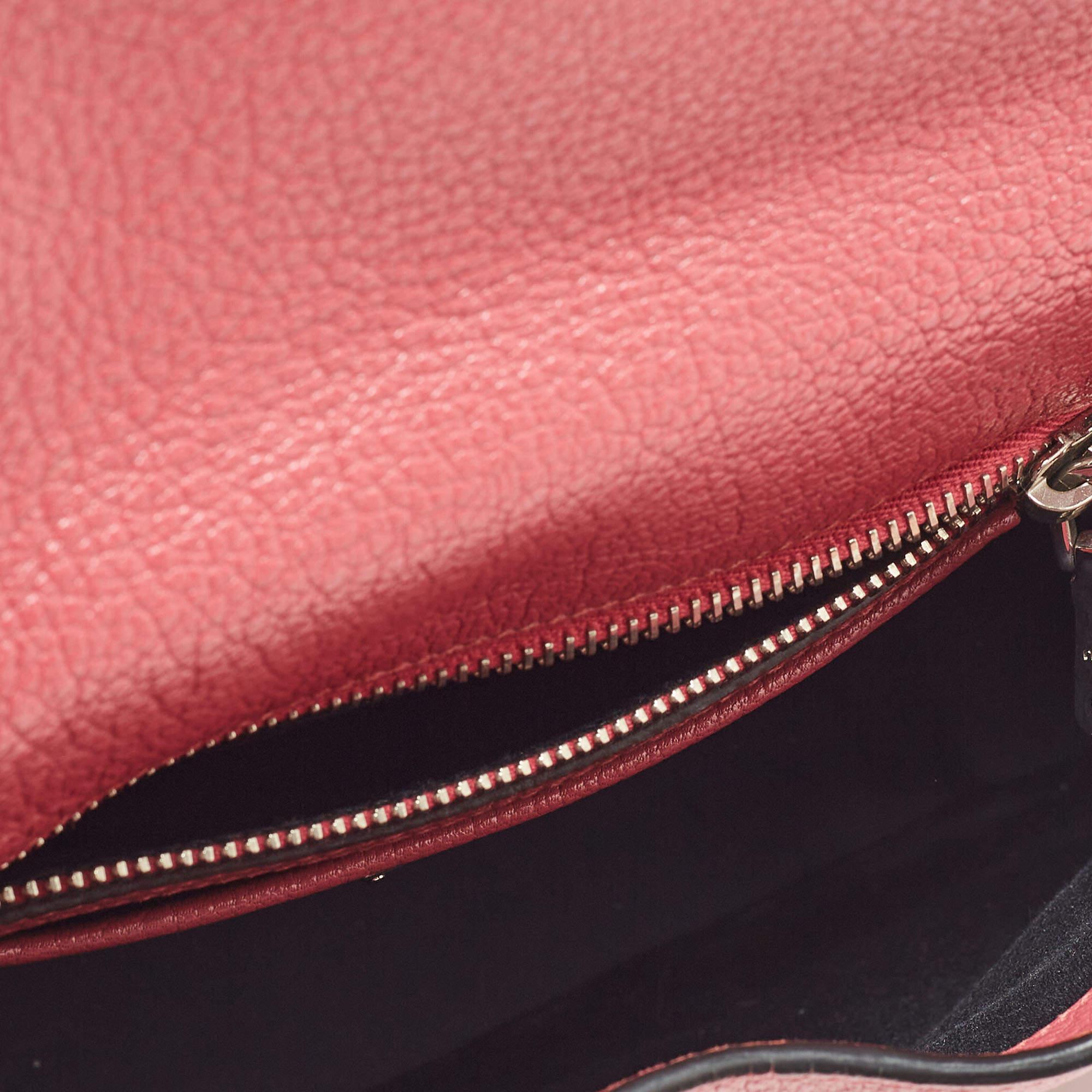 Miu Miu Pink Madras Leather Pushlock Flap Crossbody Bag For Sale 2
