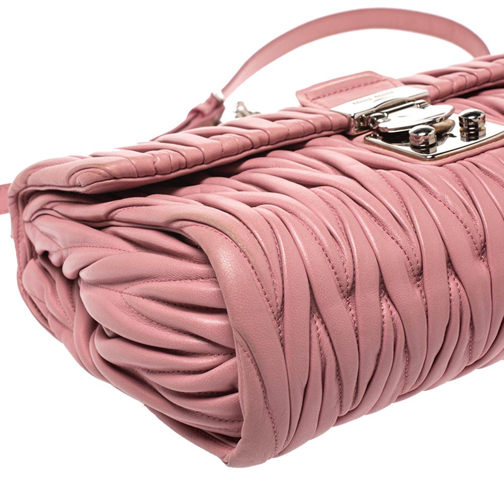 Miu Miu Pink Matelasse Leather Crossbody Bag 5