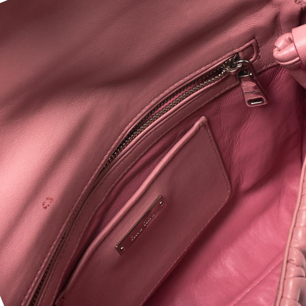 Miu Miu Pink Matelasse Leather Crossbody Bag 6