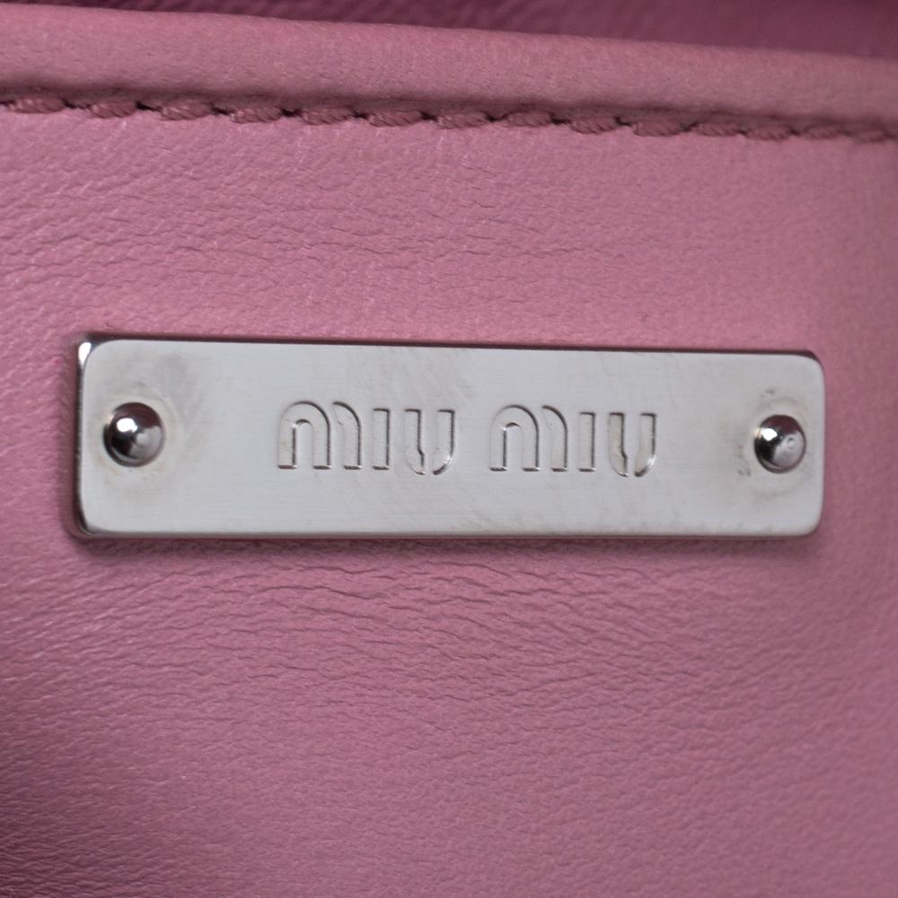 Miu Miu Pink Matelasse Leather Crossbody Bag 1