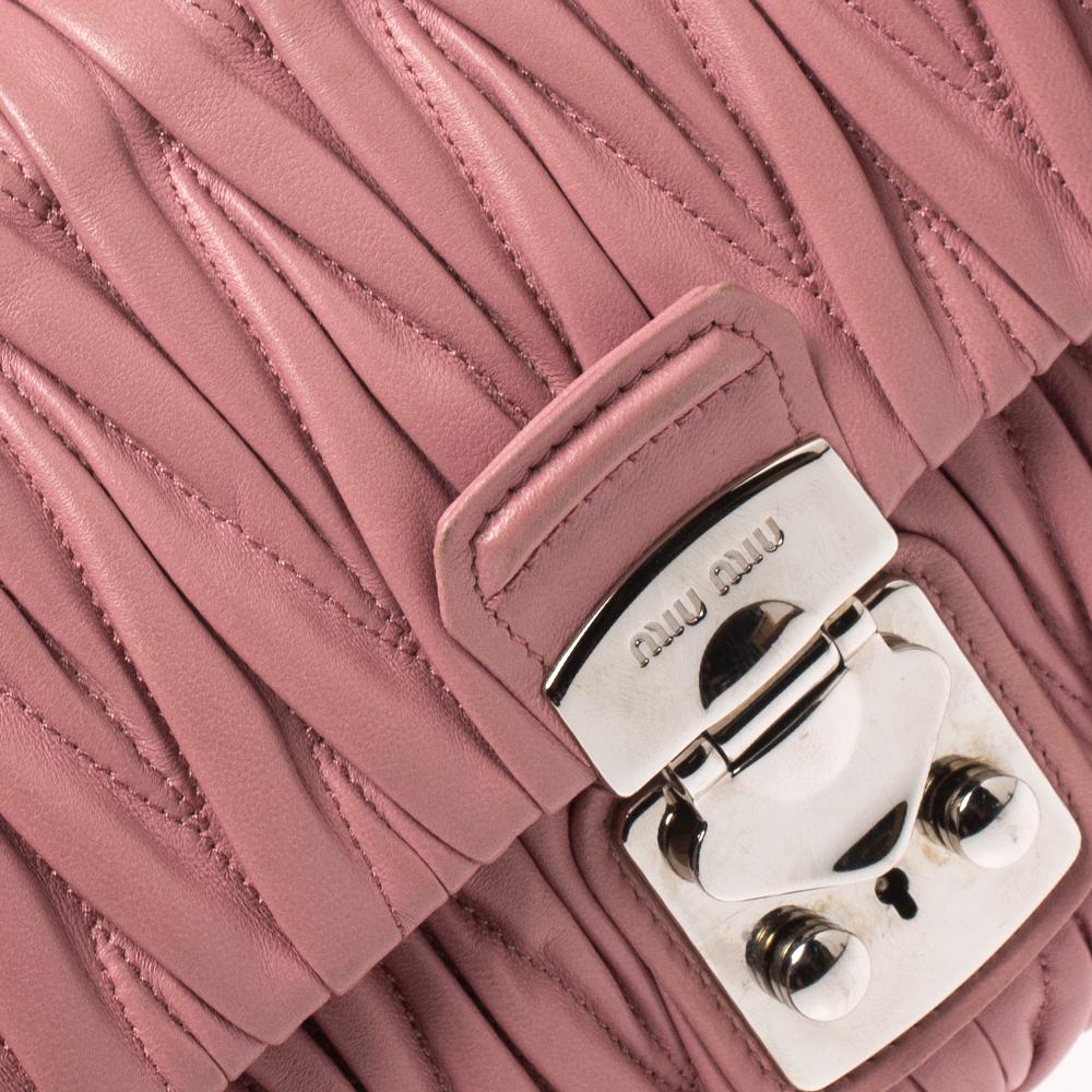 Miu Miu Pink Matelasse Leather Crossbody Bag 4