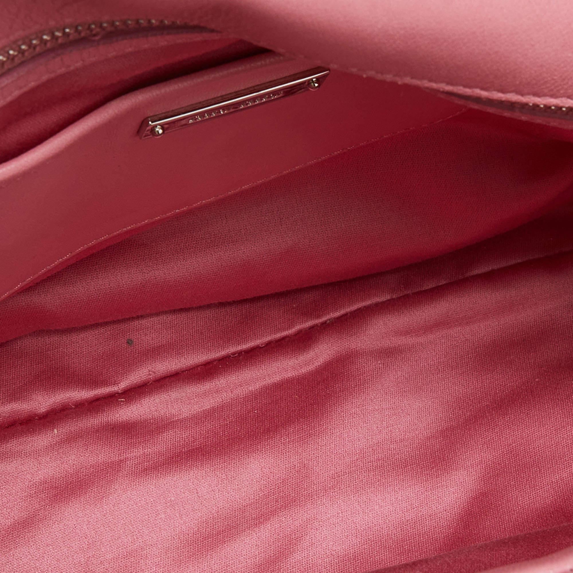 Miu Miu Pink Matelassé Leather Crystal Shoulder Bag 5