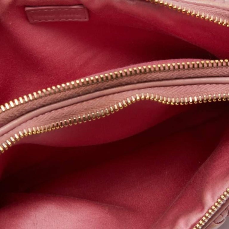 Miu Miu Pink Matelasse Leather Double Zip Crossbody Bag For Sale at 1stDibs
