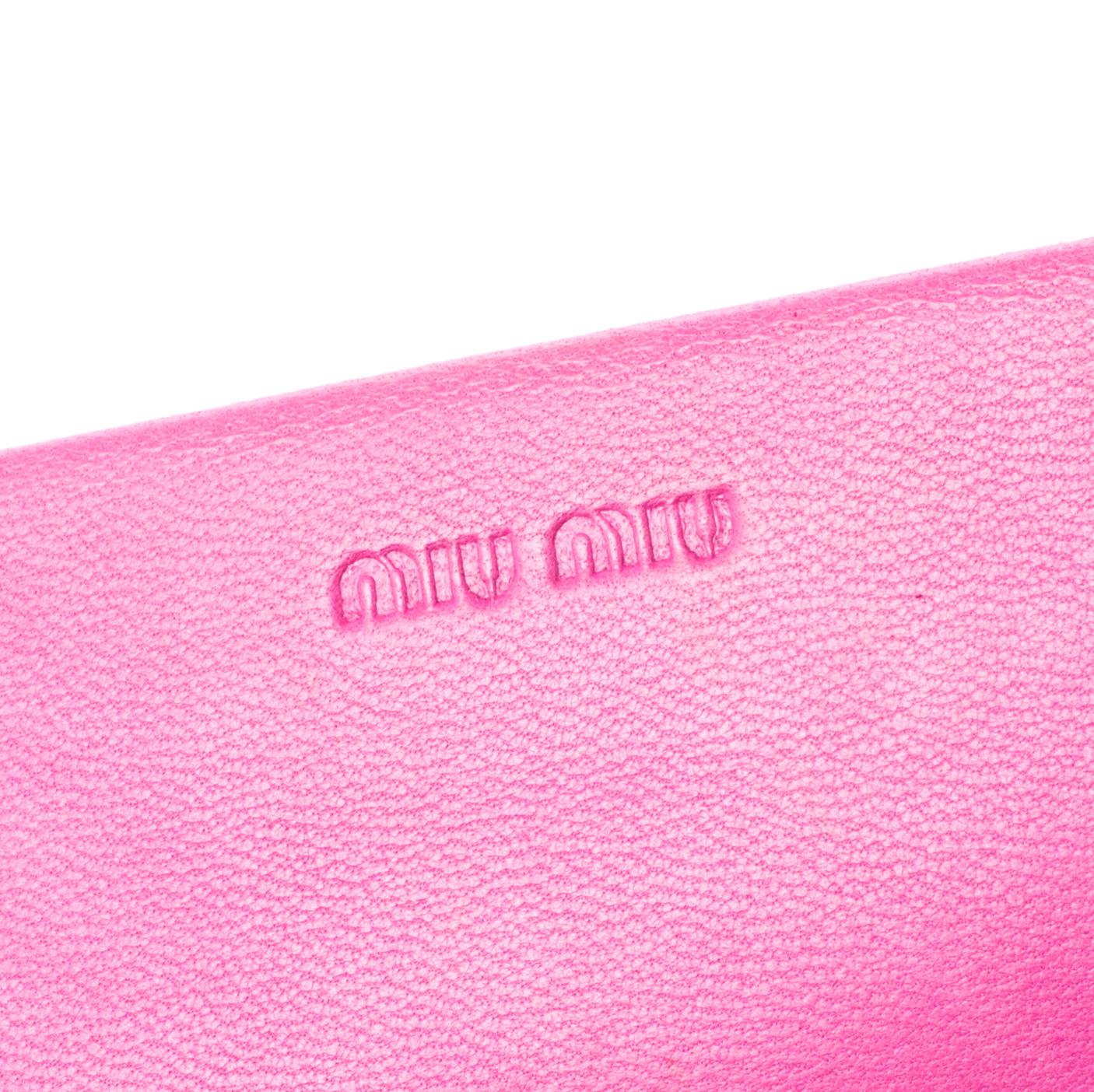 Miu Miu Pink Matelasse Leather Flap Clutch 4
