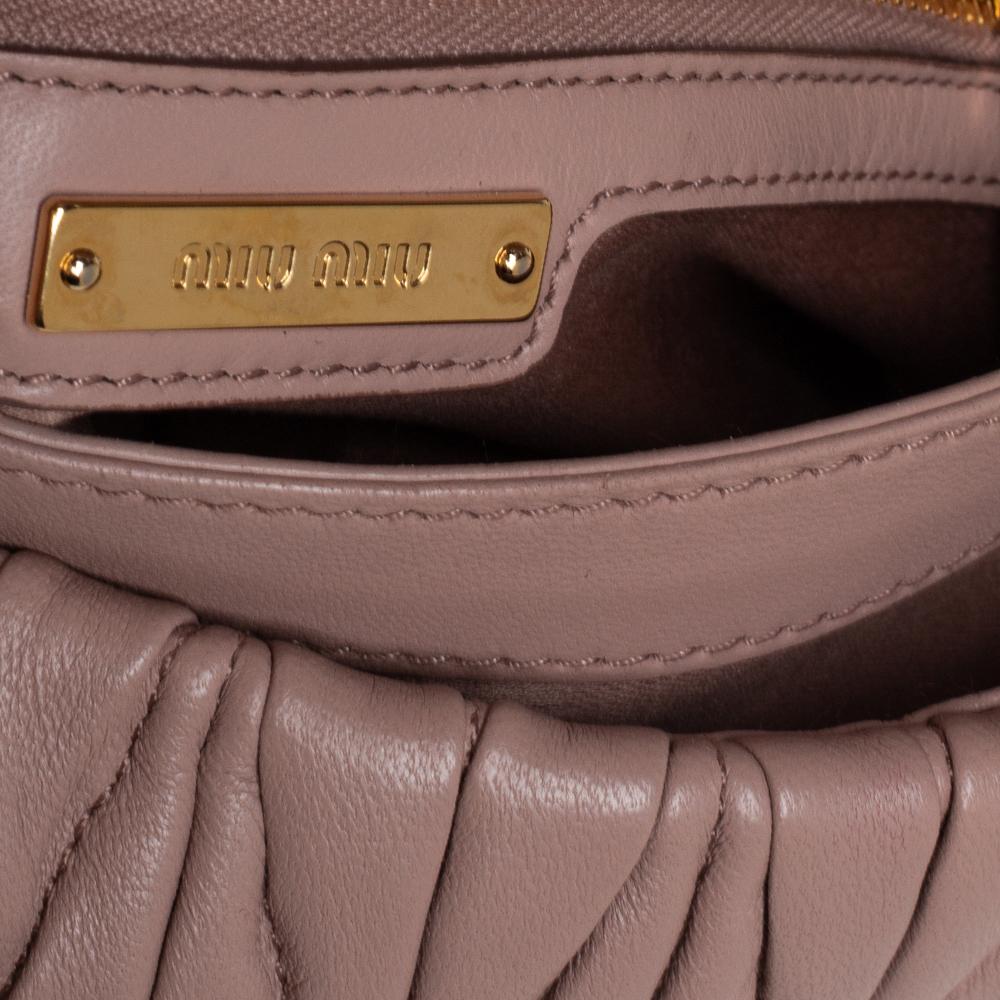 Miu Miu Pink Matelassé Leather Flap Crossbody Bag 2
