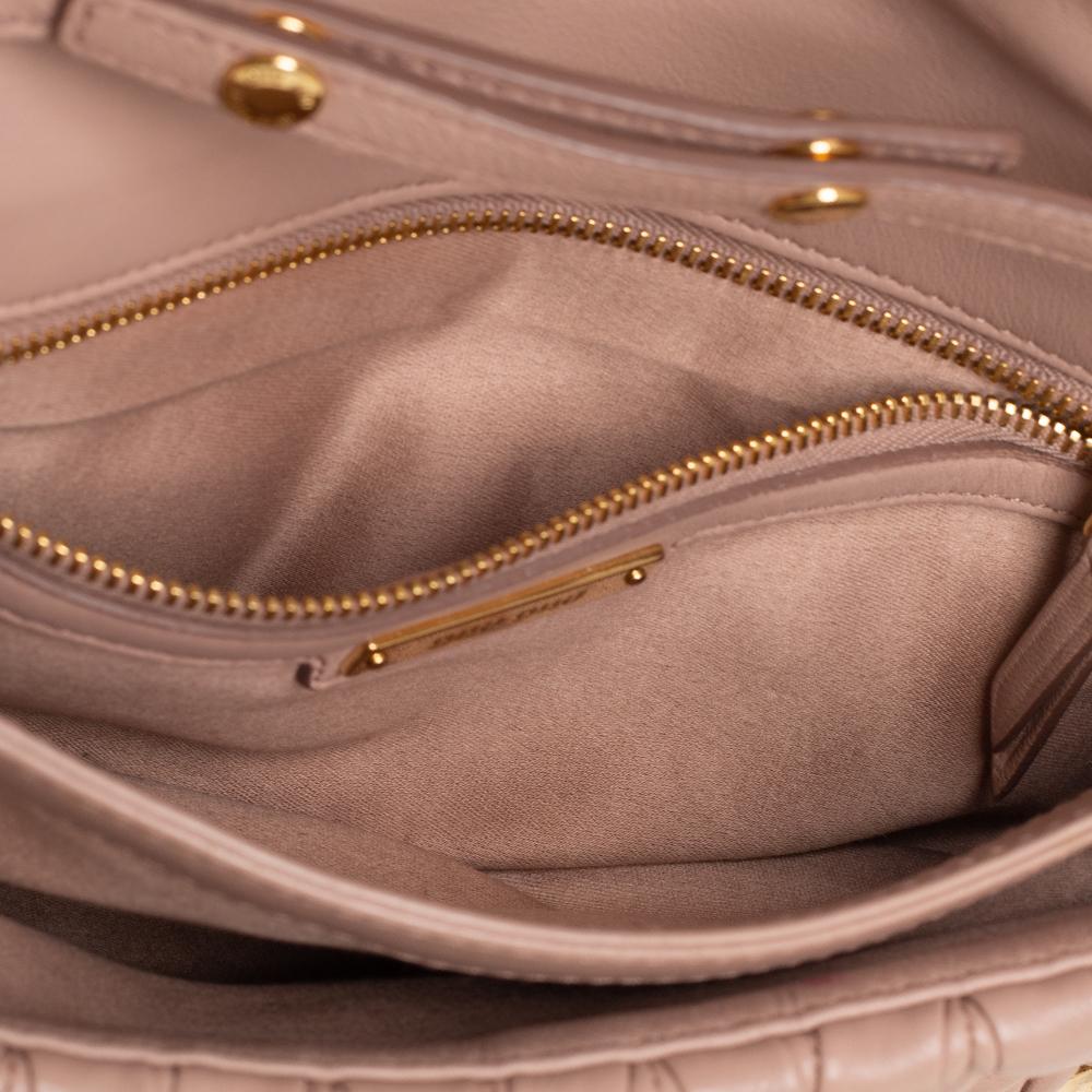 Women's Miu Miu Pink Matelassé Leather Flap Crossbody Bag