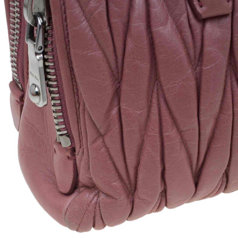 Miu Miu Pink Matelasse Leather Top Handle Bag 4