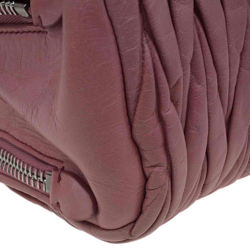 Miu Miu Pink Matelasse Leather Top Handle Bag 6