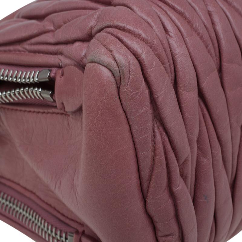 Miu Miu Pink Matelasse Leather Top Handle Bag 9
