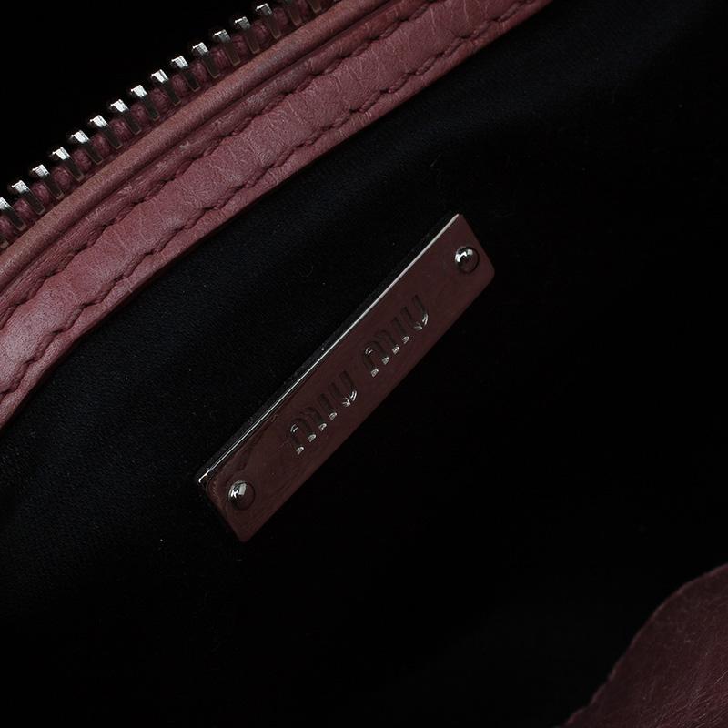 Miu Miu Pink Matelasse Leather Top Handle Bag 11