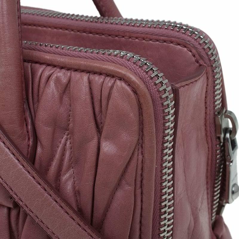 Women's Miu Miu Pink Matelasse Leather Top Handle Bag
