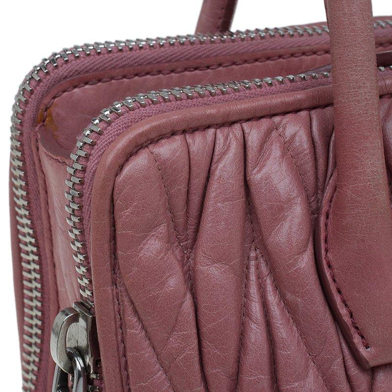 Miu Miu Pink Matelasse Leather Top Handle Bag 2