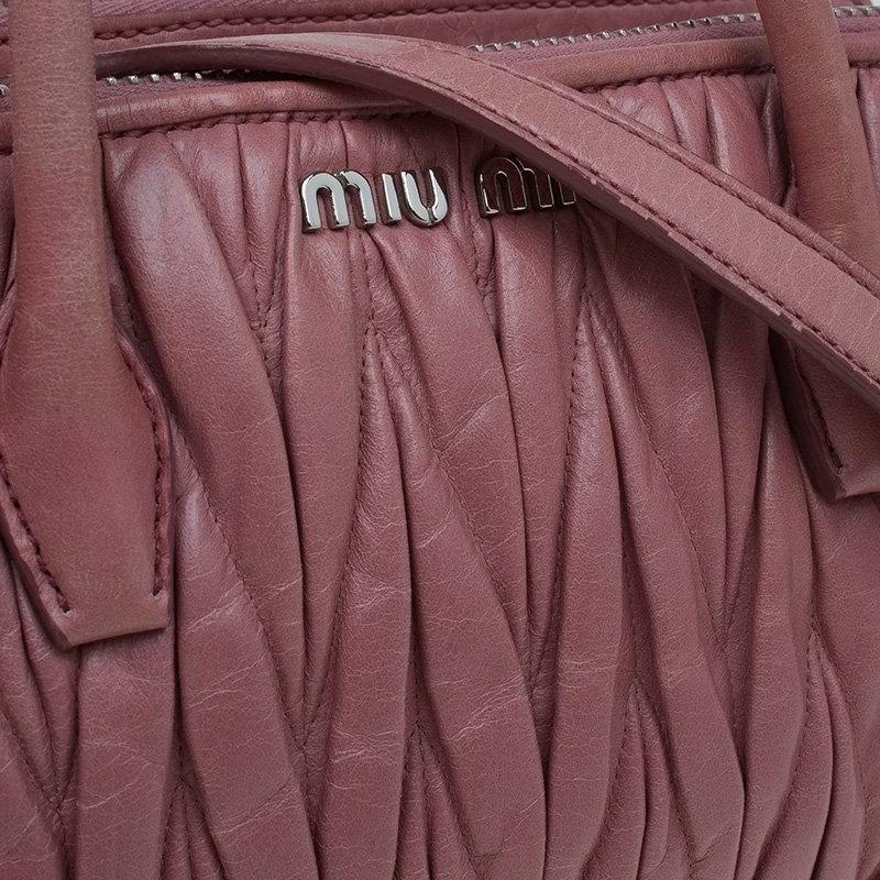 Miu Miu Pink Matelasse Leather Top Handle Bag 2