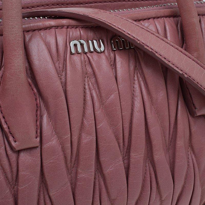 Miu Miu Pink Matelasse Leather Top Handle Bag 3