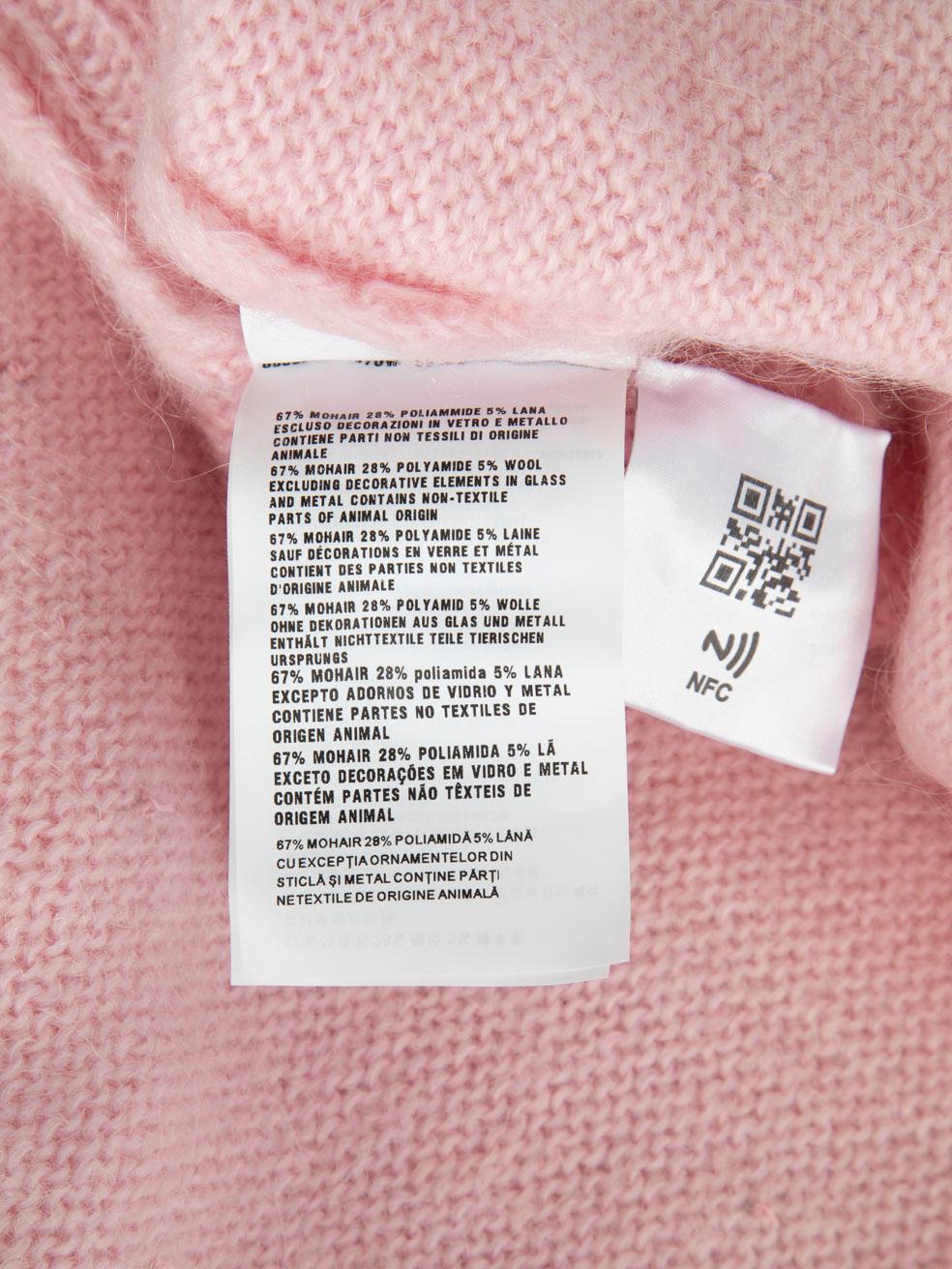 Miu Miu Rosa Mohair Kristall verschönert Strickjacke Größe S 1