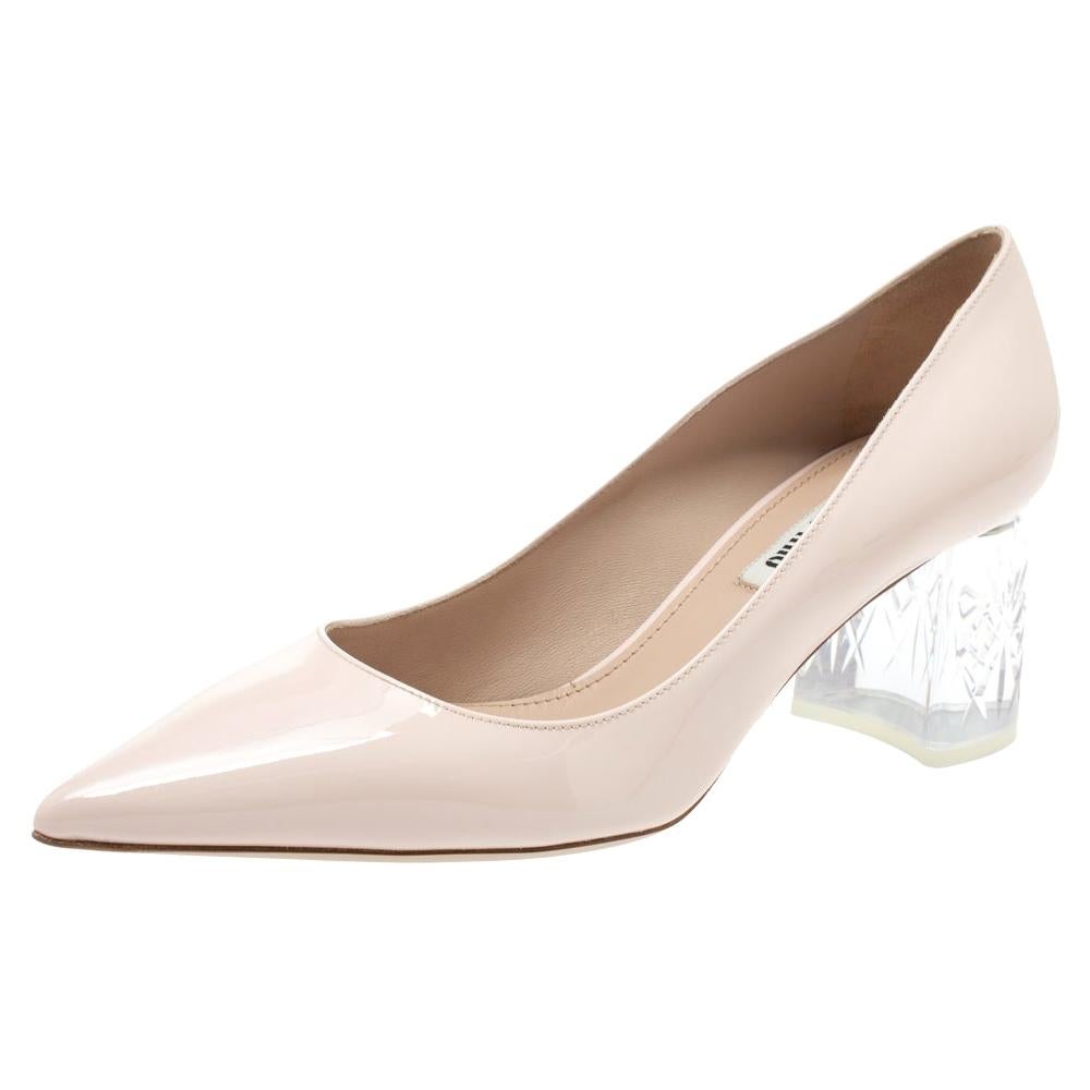 Miu Miu Beige Calf Leather Bos Taurus Flip-Flop Sandals main image 1