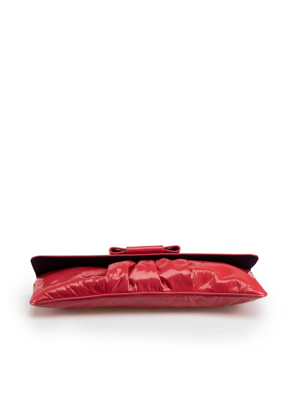 Women's Miu Miu Pink Patent Leather Bow Long Clutch For Sale