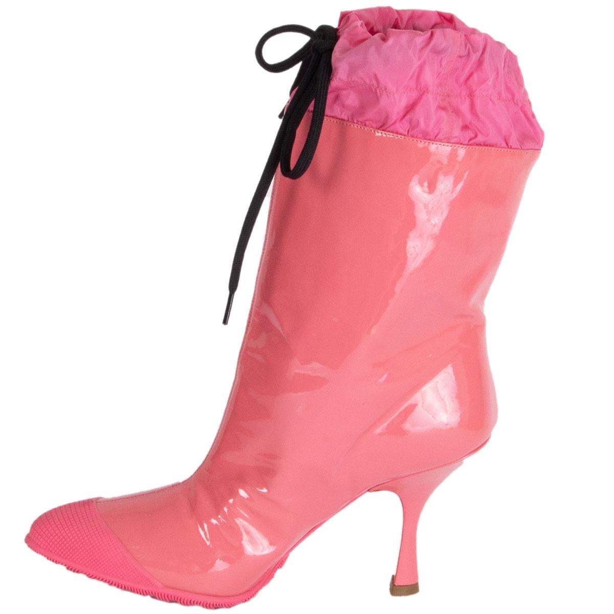 MIU MIU MIU rosa Lackleder RAIN Stiefel Schuhe 36 (Pink) im Angebot