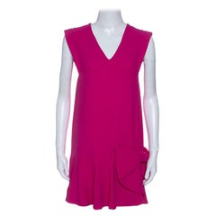 Miu Miu Pink Ruffled Bow Detail Sleeveless Dress S