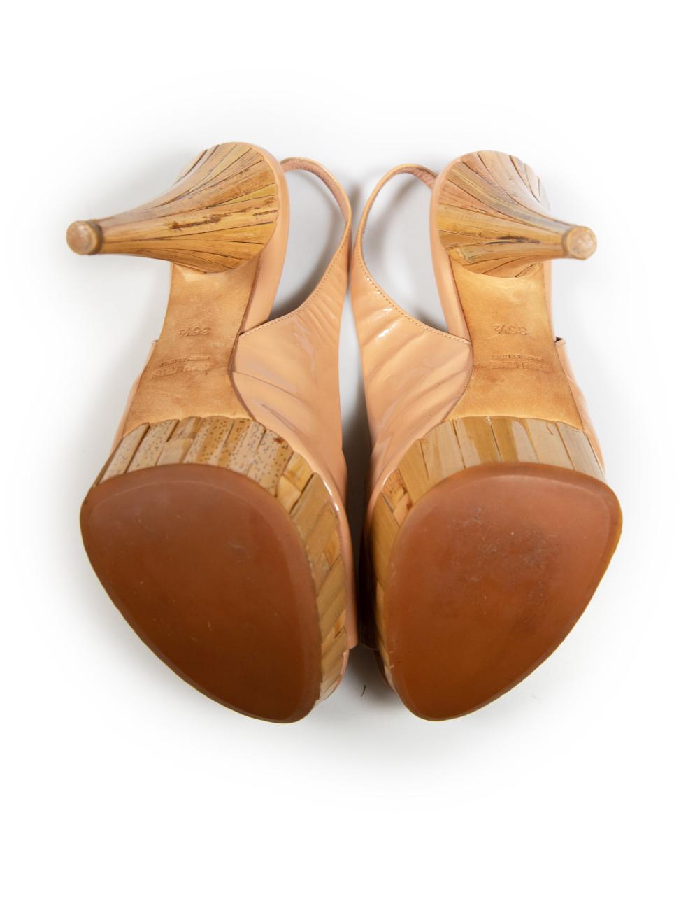 Miu Miu Pink Slingback Platform Sandals Size IT 36.5 In Good Condition In London, GB
