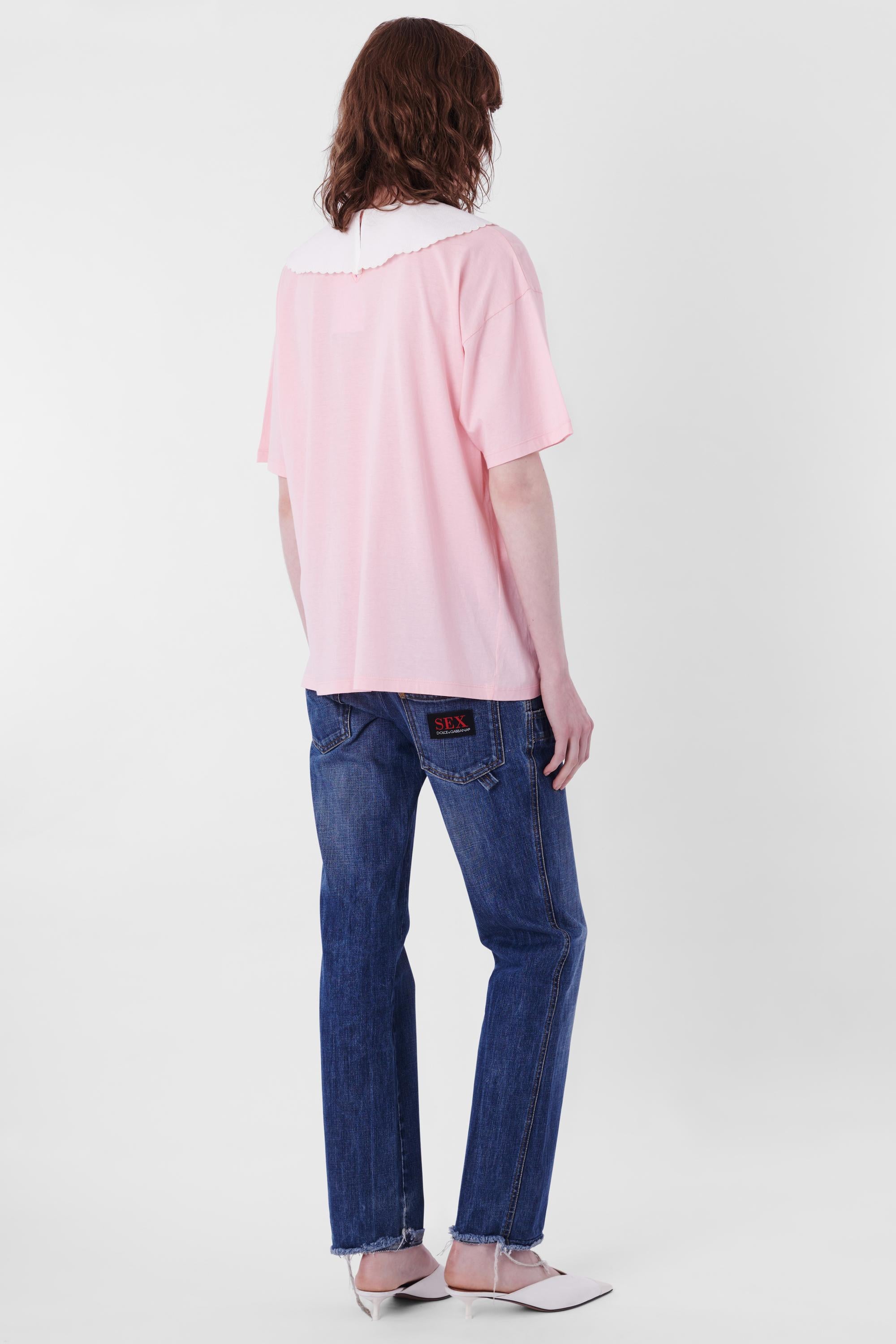 Miu Miu Pink T-Shirt With Collar In Excellent Condition In London, GB