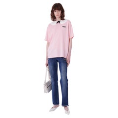 Miu Miu T-Shirt rose avec collier