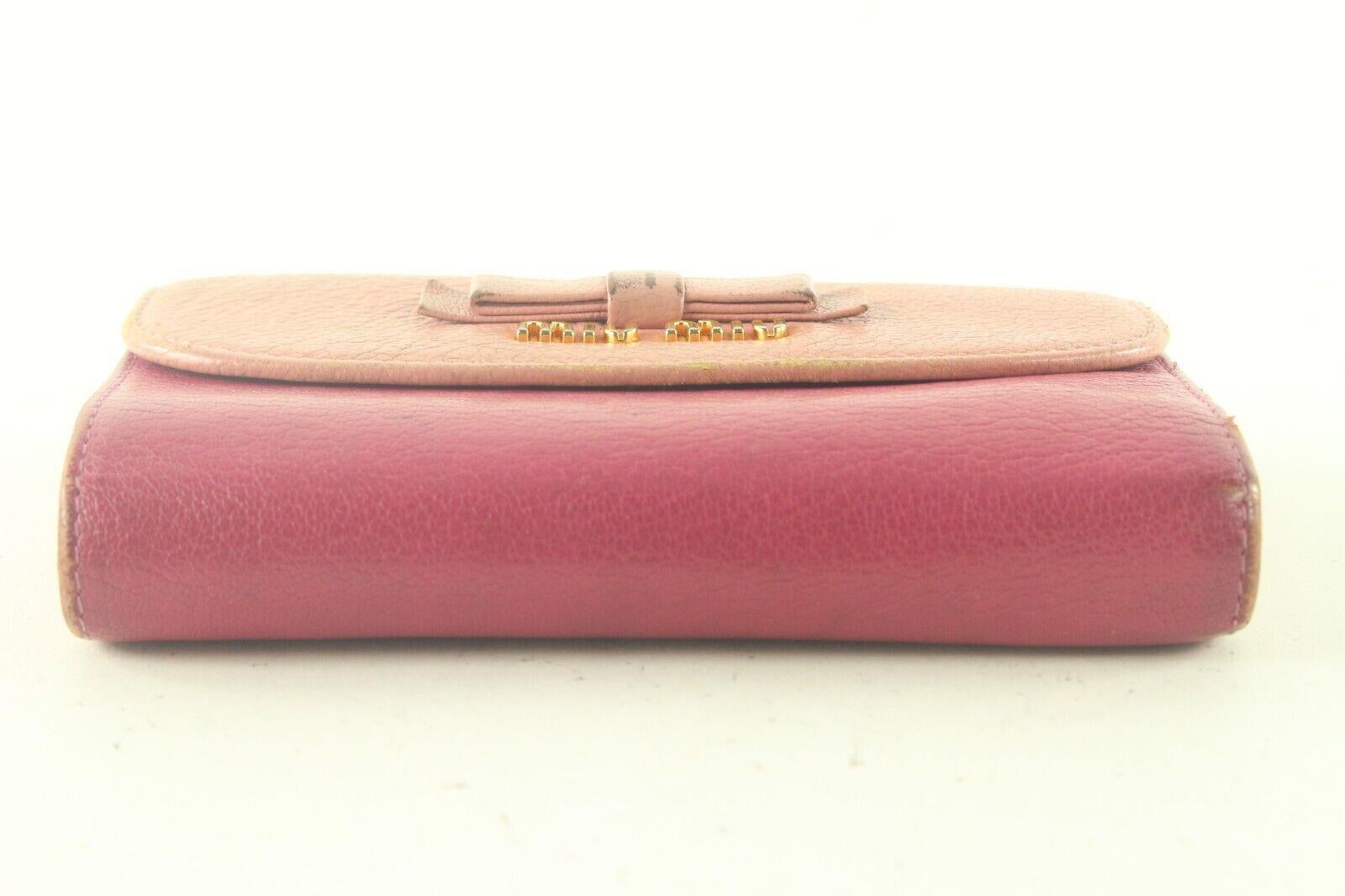 MIU MIU Pink Two Card Holder Wallet 1MIU83K For Sale 1