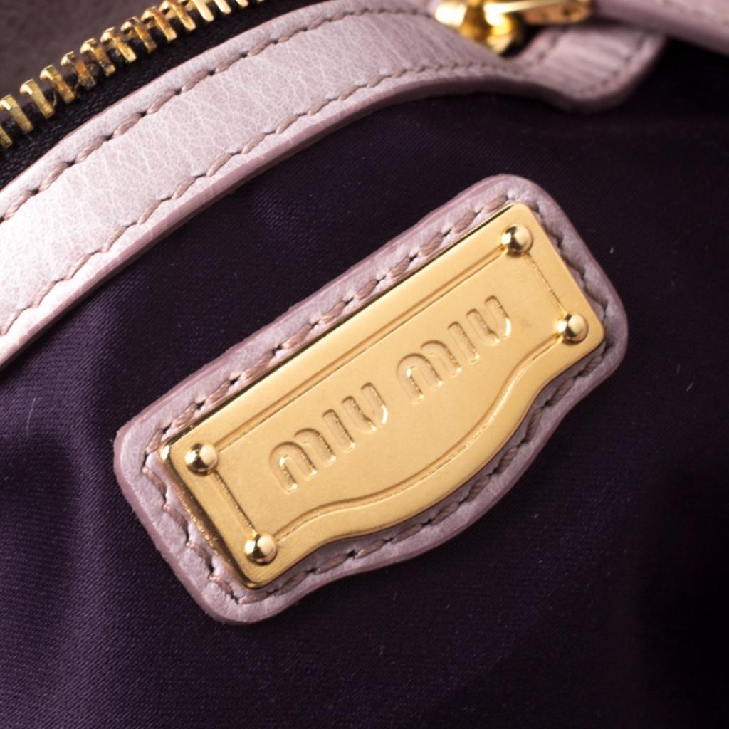 Miu Miu Pink Vitello Lux Leather Bow Satchel 1