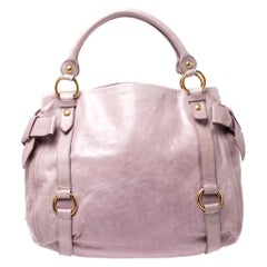 Miu Miu - Sac à dos rose Vitello Lux en cuir avec nœud
