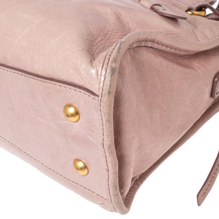 Miu Miu Pink Vitello Shine Leather Tote - ShopStyle