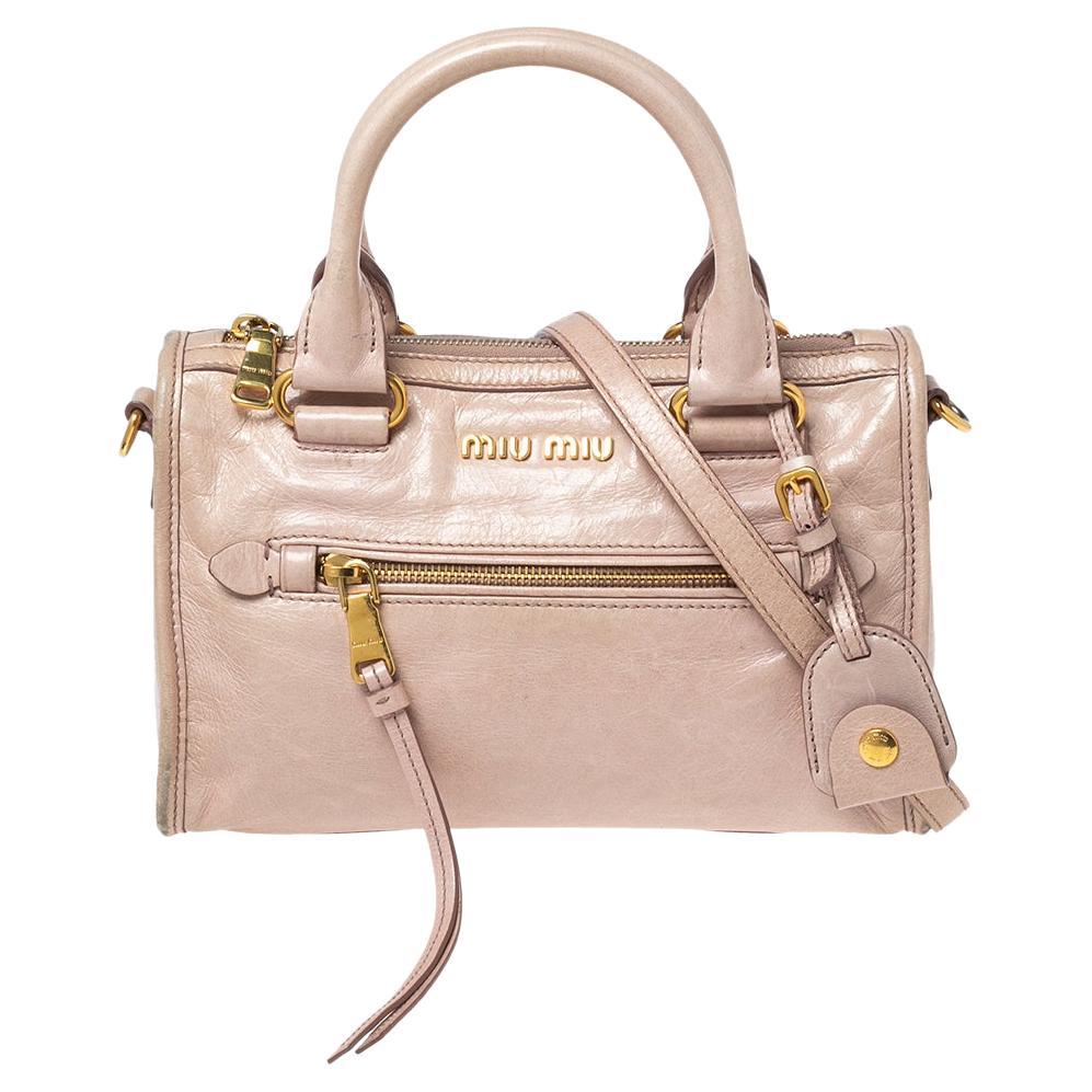 Bow bag leather satchel Miu Miu Pink in Leather - 19155668