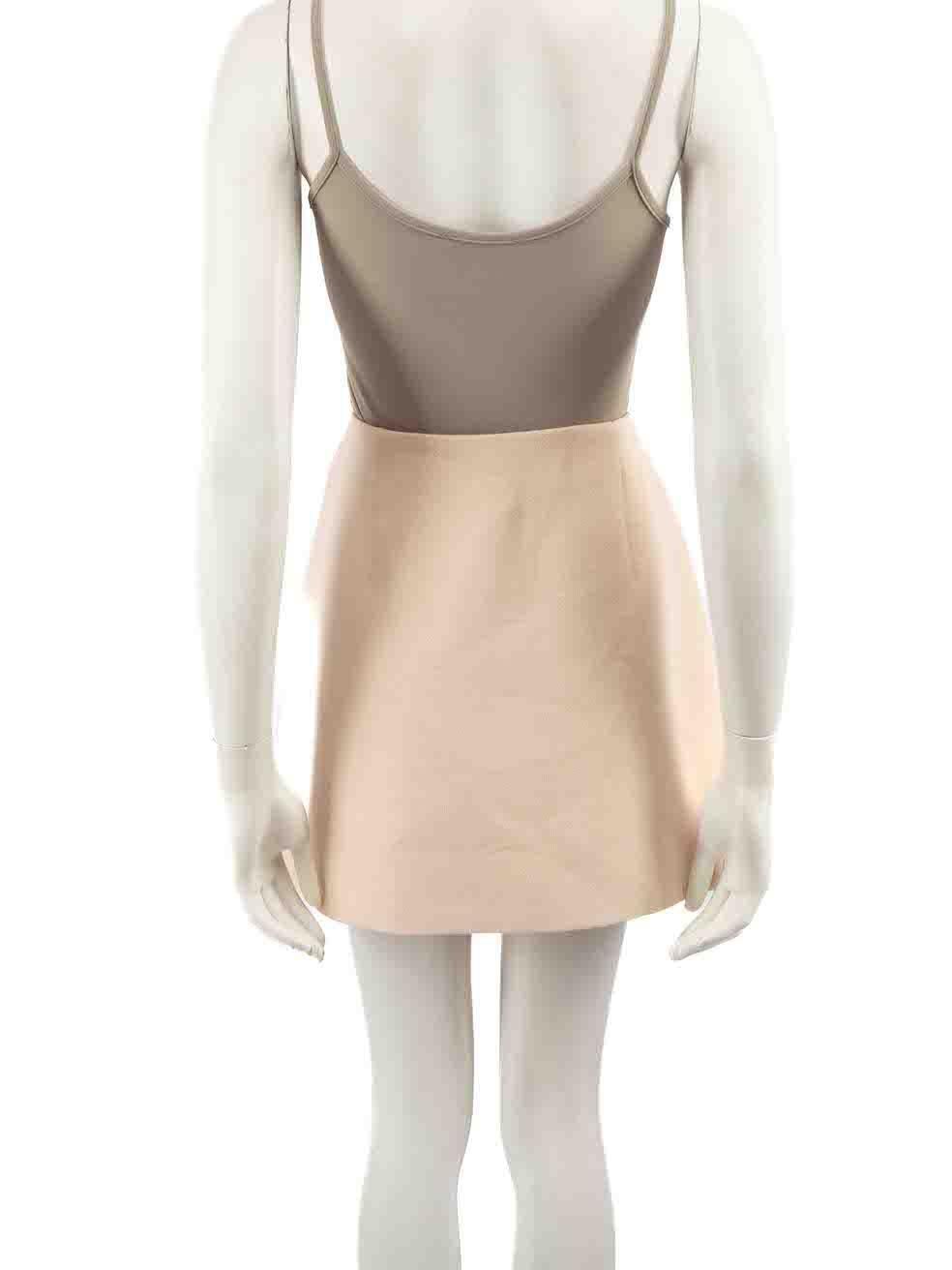 Miu Miu Pink Wool Ruffle Trimmed Mini Skirt Size M In New Condition For Sale In London, GB