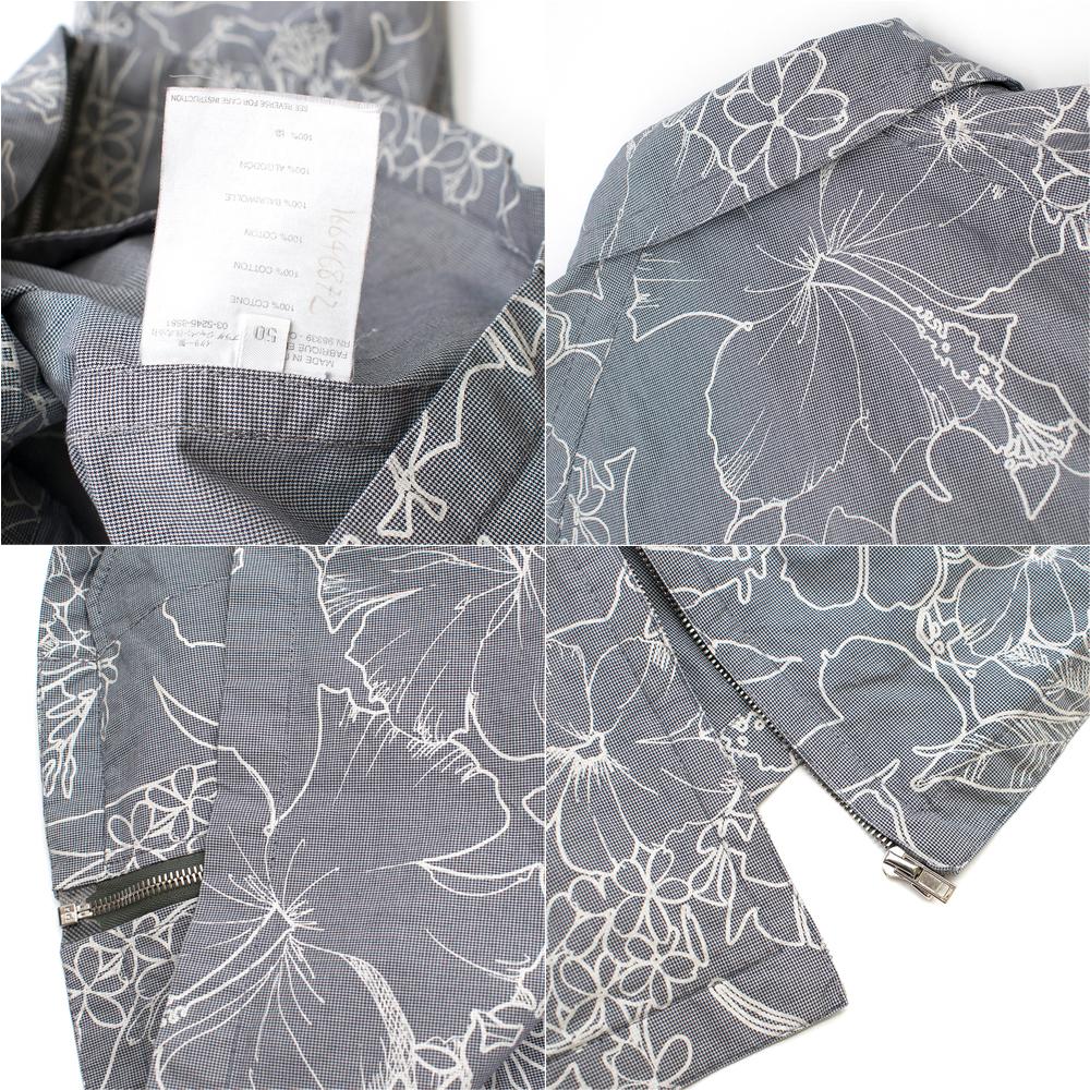 Gray Miu Miu Printed Cotton Zip-Up Jacket L 50  For Sale