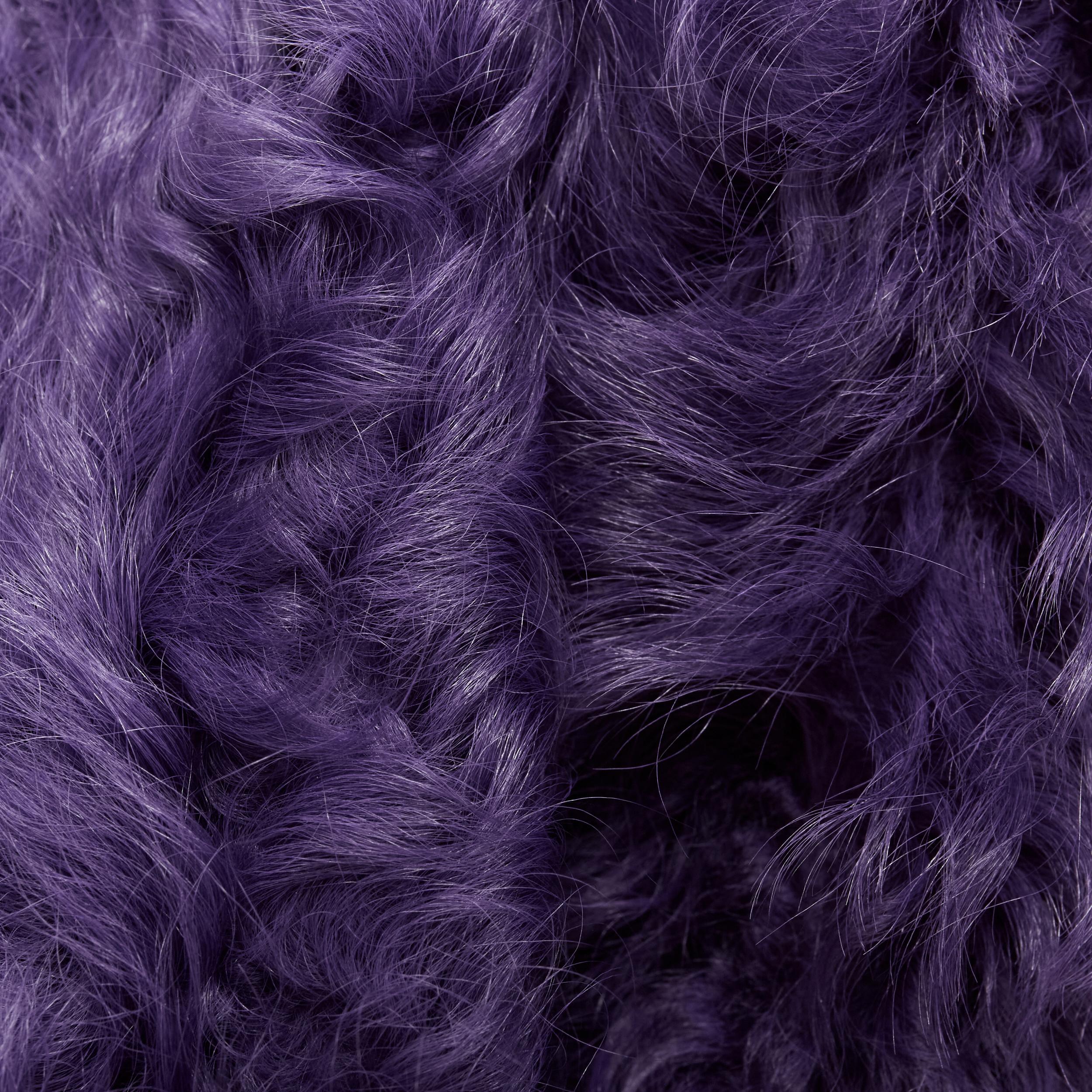 MIU MIU purple curly shearling fur contrast hem 3/4 sleeve coat IT36 XS For Sale 3