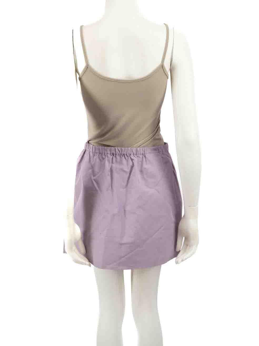 Miu Miu Purple Elasticated Waist Mini Skirt Size M In Good Condition For Sale In London, GB