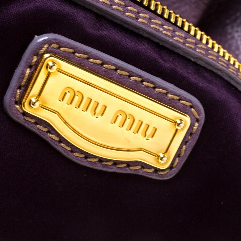 Miu Miu Purple Leather Gathered Hobo 3