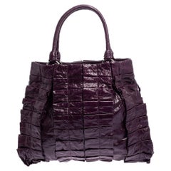 Miu Miu Purple Leather Nappa Tote