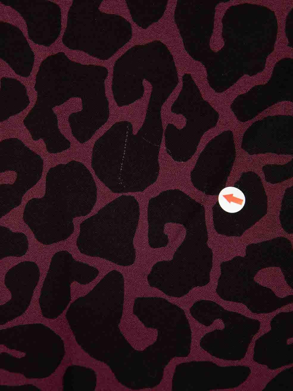 Women's Miu Miu Purple Leopard Printed Skirt Size M