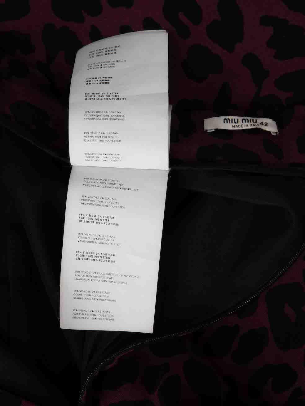 Miu Miu Purple Leopard Printed Skirt Size M 1