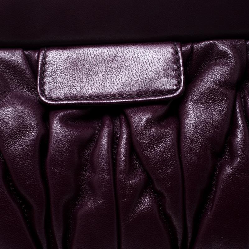 Women's Miu Miu Purple Matelasse Leather Frame Clutch