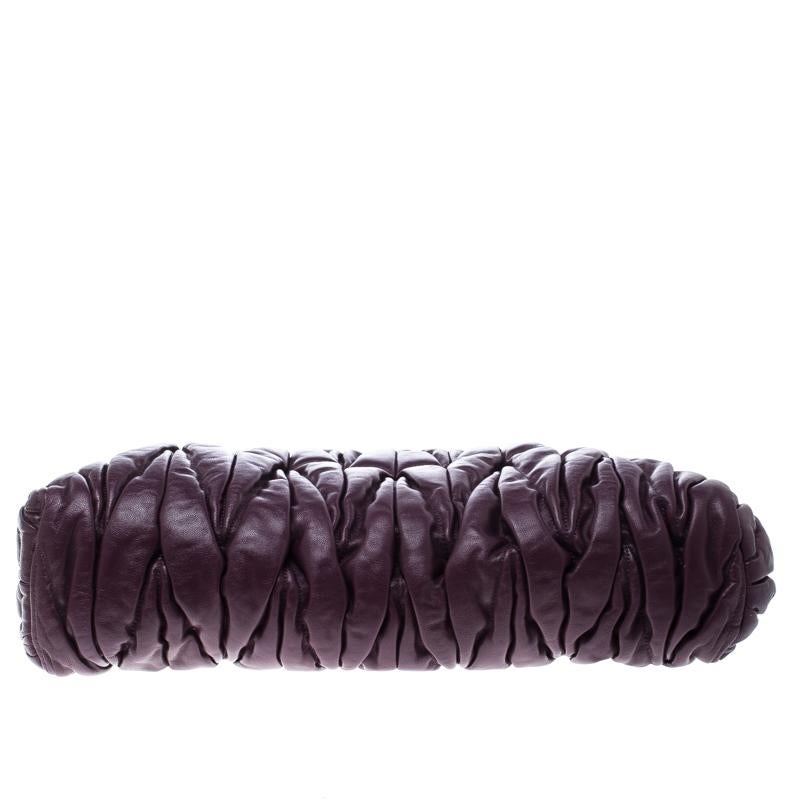 Miu Miu Purple Matelasse Leather Frame Clutch 1